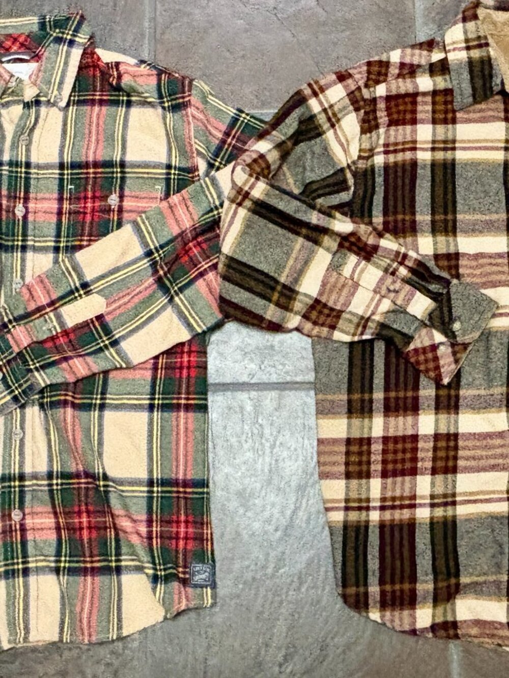 ~~Lot of 2 Plaid Men's L Flannel Shirts Button Down: Legendary Whitetail/Weather